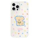 For iPhone 16 Pro Skin Feeling Jelly TPU Hybrid PC Phone Case(Yellow Puppy White) - 1