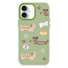 For iPhone 16 Plus Skin Feeling Jelly TPU Hybrid PC Phone Case(Long Dog Green) - 1