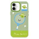 For iPhone 16 Skin Feeling Jelly TPU Hybrid PC Phone Case(Play Tennis Green) - 1