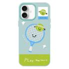For iPhone 16 Skin Feeling Jelly TPU Hybrid PC Phone Case(Play Tennis Light Green) - 1