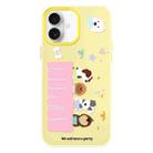 For iPhone 16 Skin Feeling Jelly TPU Hybrid PC Phone Case(Dog Party Yellow) - 1