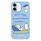 For iPhone 16 Skin Feeling Jelly TPU Hybrid PC Phone Case(TV Dog Blue) - 1