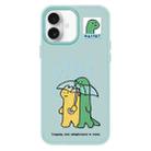 For iPhone 16 Skin Feeling Jelly TPU Hybrid PC Phone Case(Umbrella Light Green) - 1