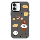 For iPhone 16 Skin Feeling Jelly TPU Hybrid PC Phone Case(Puppy Black) - 1