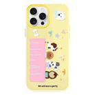For iPhone 15 Pro Max Skin Feeling Jelly TPU Hybrid PC Phone Case(Dog Party Yellow) - 1