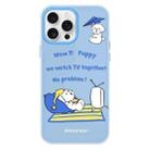 For iPhone 15 Pro Max Skin Feeling Jelly TPU Hybrid PC Phone Case(TV Dog Blue) - 1