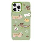 For iPhone 15 Pro Max Skin Feeling Jelly TPU Hybrid PC Phone Case(Long Dog Green) - 1