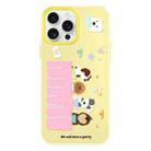 For iPhone 15 Pro Skin Feeling Jelly TPU Hybrid PC Phone Case(Dog Party Yellow) - 1