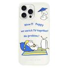 For iPhone 15 Pro Skin Feeling Jelly TPU Hybrid PC Phone Case(TV Dog Beige) - 1