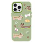 For iPhone 15 Pro Skin Feeling Jelly TPU Hybrid PC Phone Case(Long Dog Green) - 1