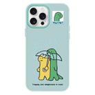 For iPhone 15 Pro Skin Feeling Jelly TPU Hybrid PC Phone Case(Umbrella Light Green) - 1