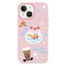 For iPhone 15 Plus Skin Feeling Jelly TPU Hybrid PC Phone Case(Cake Pink) - 1