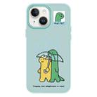 For iPhone 15 Plus Skin Feeling Jelly TPU Hybrid PC Phone Case(Umbrella Light Green) - 1