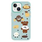 For iPhone 15 Plus Skin Feeling Jelly TPU Hybrid PC Phone Case(Puppy Light Green) - 1