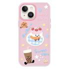 For iPhone 15 Skin Feeling Jelly TPU Hybrid PC Phone Case(Cake Pink) - 1