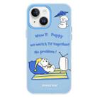 For iPhone 15 Skin Feeling Jelly TPU Hybrid PC Phone Case(TV Dog Blue) - 1