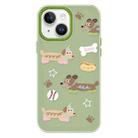 For iPhone 15 Skin Feeling Jelly TPU Hybrid PC Phone Case(Long Dog Green) - 1