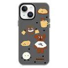 For iPhone 15 Skin Feeling Jelly TPU Hybrid PC Phone Case(Puppy Black) - 1