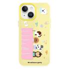 For iPhone 14 Plus Skin Feeling Jelly TPU Hybrid PC Phone Case(Dog Party Yellow) - 1