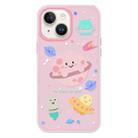 For iPhone 14 Plus Skin Feeling Jelly TPU Hybrid PC Phone Case(Planet Pink) - 1