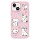 For iPhone 14 Skin Feeling Jelly TPU Hybrid PC Phone Case(Love Puppy Pink) - 1