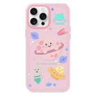 For iPhone 14 Pro Max Skin Feeling Jelly TPU Hybrid PC Phone Case(Planet Pink) - 1