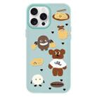 For iPhone 13 Pro Max Skin Feeling Jelly TPU Hybrid PC Phone Case(Puppy Light Green) - 1