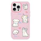 For iPhone 13 Pro Skin Feeling Jelly TPU Hybrid PC Phone Case(Love Puppy Pink) - 1