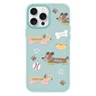 For iPhone 13 Pro Skin Feeling Jelly TPU Hybrid PC Phone Case(Long Dog Light Green) - 1