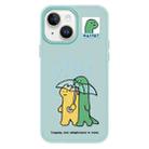 For iPhone 13 Skin Feeling Jelly TPU Hybrid PC Phone Case(Umbrella Light Green) - 1