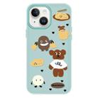 For iPhone 13 Skin Feeling Jelly TPU Hybrid PC Phone Case(Puppy Light Green) - 1