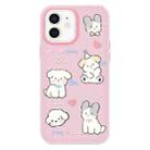 For iPhone 12 Skin Feeling Jelly TPU Hybrid PC Phone Case(Love Puppy Pink) - 1