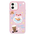 For iPhone 12 Skin Feeling Jelly TPU Hybrid PC Phone Case(Cake Pink) - 1