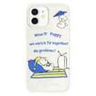 For iPhone 12 Skin Feeling Jelly TPU Hybrid PC Phone Case(TV Dog Beige) - 1