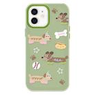 For iPhone 12 Skin Feeling Jelly TPU Hybrid PC Phone Case(Long Dog Green) - 1