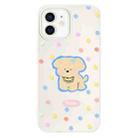 For iPhone 12 Skin Feeling Jelly TPU Hybrid PC Phone Case(Yellow Puppy White) - 1