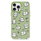 For iPhone 12 Pro Max Skin Feeling Jelly TPU Hybrid PC Phone Case(Green Heart Cat Green) - 1