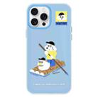For iPhone 11 Pro Max Skin Feeling Jelly TPU Hybrid PC Phone Case(Boating Blue) - 1