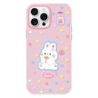 For iPhone 11 Pro Max Skin Feeling Jelly TPU Hybrid PC Phone Case(Polka Dot Rabbit Pink) - 1