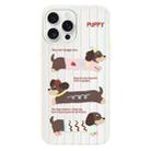 For iPhone 11 Pro Max Skin Feeling Jelly TPU Hybrid PC Phone Case(Striped Dachshund White) - 1