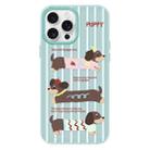 For iPhone 11 Pro Max Skin Feeling Jelly TPU Hybrid PC Phone Case(Striped Dachshund Light Green) - 1