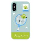 For iPhone X / XS Skin Feeling Jelly TPU Hybrid PC Phone Case(Play Tennis Light Green) - 1