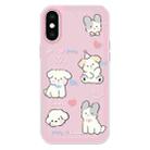 For iPhone X / XS Skin Feeling Jelly TPU Hybrid PC Phone Case(Love Puppy Pink) - 1