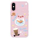 For iPhone X / XS Skin Feeling Jelly TPU Hybrid PC Phone Case(Cake Pink) - 1