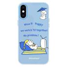 For iPhone X / XS Skin Feeling Jelly TPU Hybrid PC Phone Case(TV Dog Blue) - 1