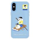 For iPhone X / XS Skin Feeling Jelly TPU Hybrid PC Phone Case(Boating Blue) - 1