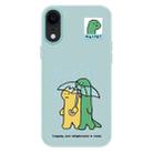 For iPhone XR Skin Feeling Jelly TPU Hybrid PC Phone Case(Umbrella Light Green) - 1