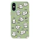 For iPhone XS Max Skin Feeling Jelly TPU Hybrid PC Phone Case(Green Heart Cat Green) - 1