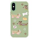 For iPhone XS Max Skin Feeling Jelly TPU Hybrid PC Phone Case(Long Dog Green) - 1