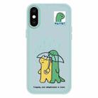 For iPhone XS Max Skin Feeling Jelly TPU Hybrid PC Phone Case(Umbrella Light Green) - 1